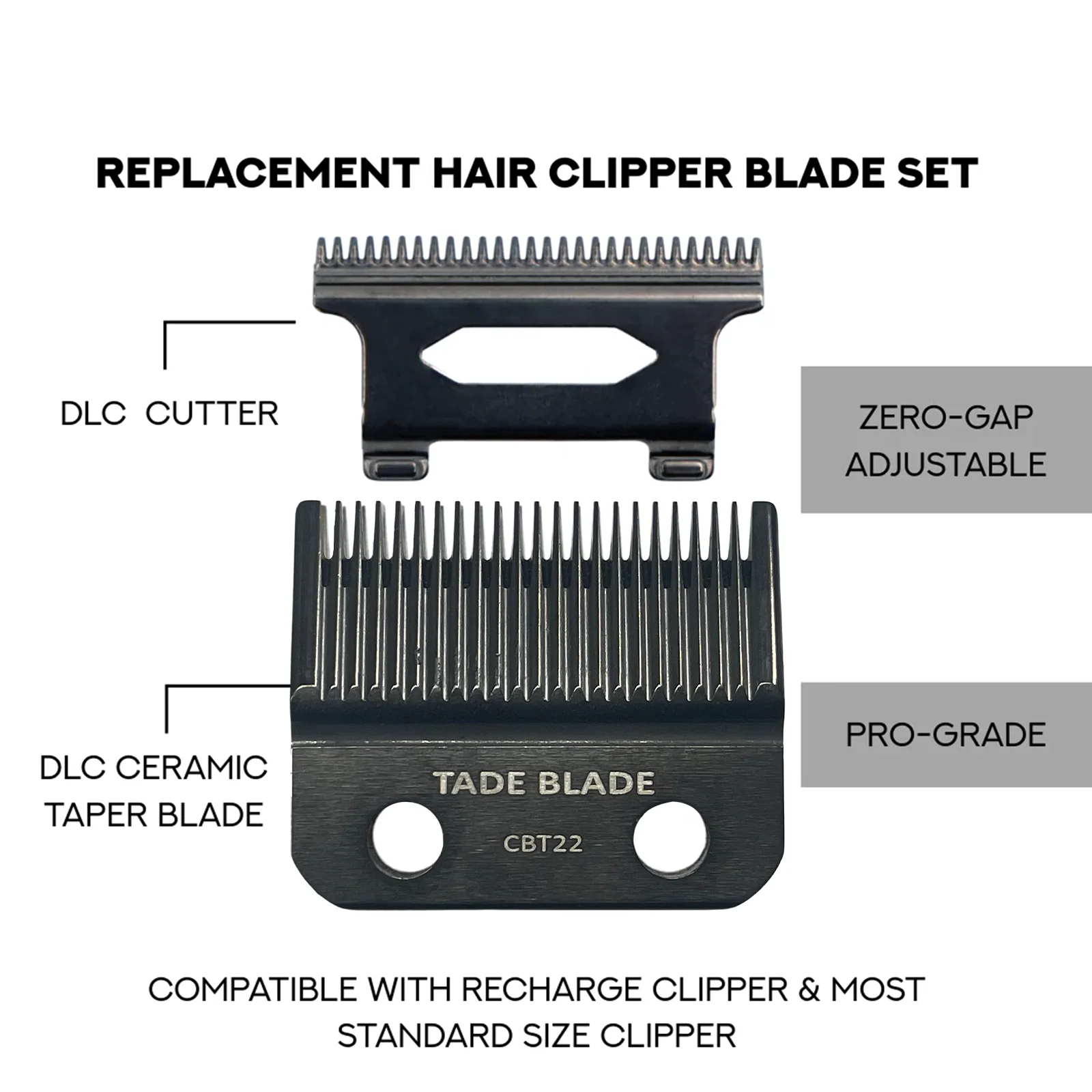 TADE BLADE BRAND FOR RECHARGE CLIPPER BLADE-CBT22 - Image 3